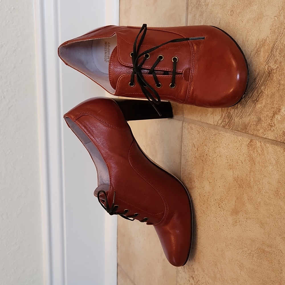 Leather lace up heels